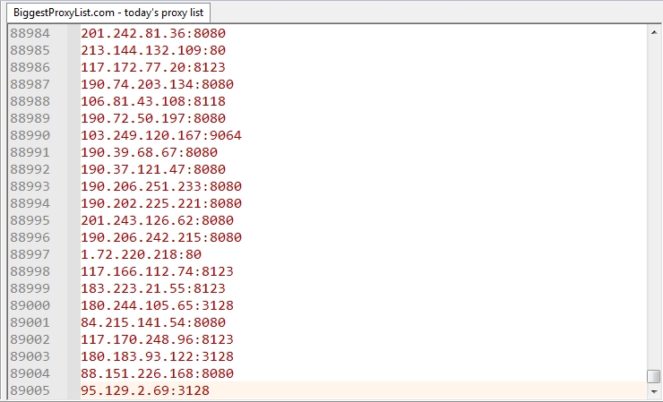 biggestproxylist samples